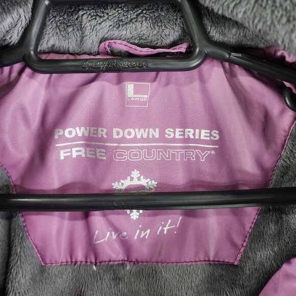 Womens Purple Ombre Free Country Quilted Down Jacket Full Zip Long Sleeve L - Picture 6 of 11